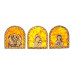 Набор из трех икон из натурального янтаря