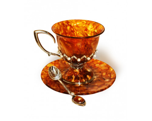 Чайный набор из янтаря  "Императрица"