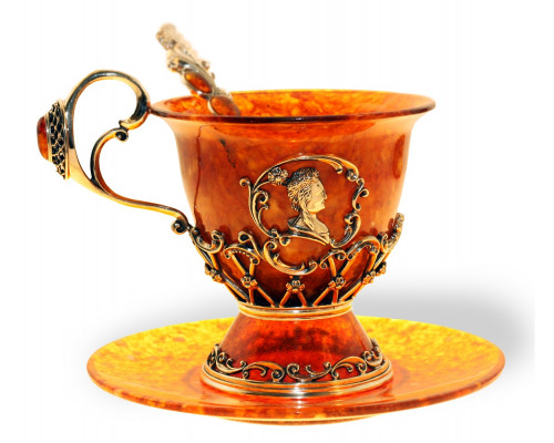 Чайный набор "Екатерина" из янтаря