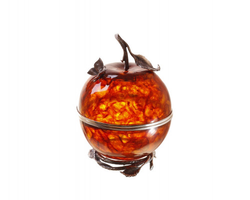 Шкатулка из натурального янтаря "Райское яблоко"